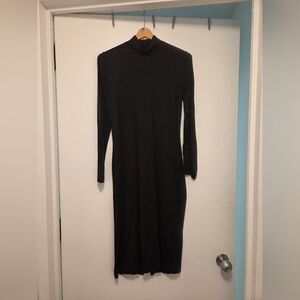 Jil Sander Charcoal Long Sleeve Dress